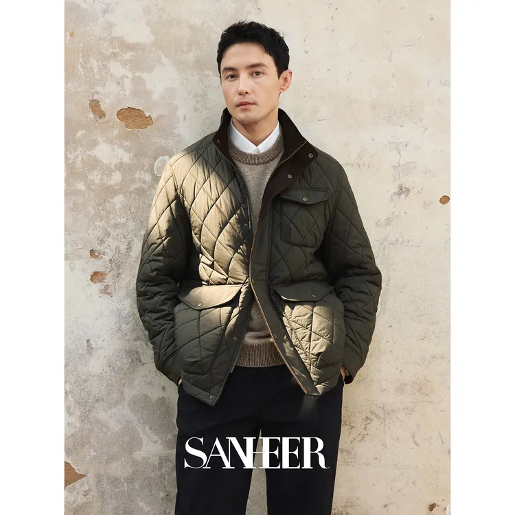 【致敬经典】菱形绗缝羊毛棉填充 秋冬季复古立领棉衣外套 DAC106