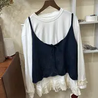 短袖常规款宽松型常规圆领T恤宽松韩版设计感背心