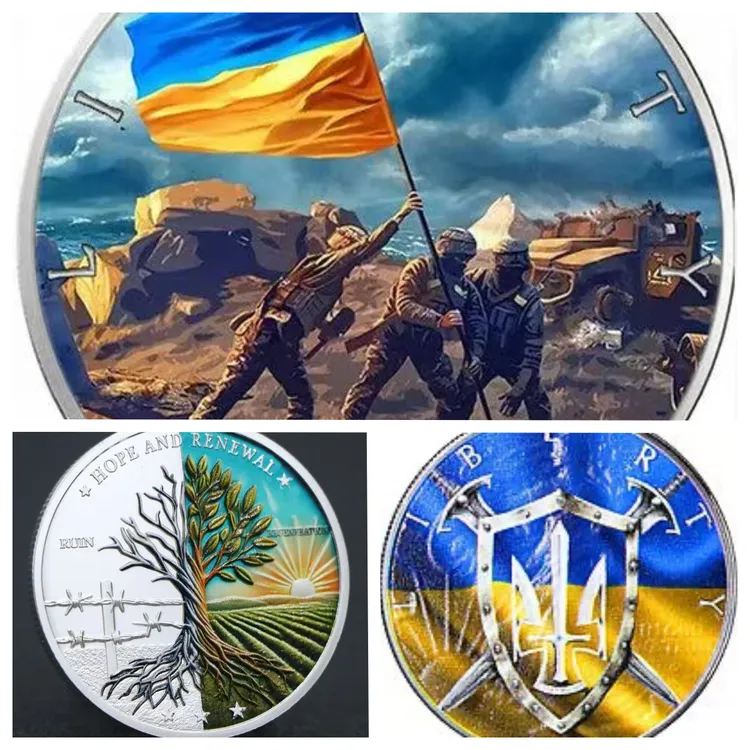 3枚乌克兰纪念章收藏套餐（4厘米直径）
