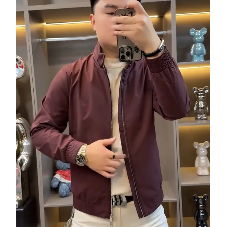 男士欧货新款秋季时尚潮流立领连帽外套百搭夹克外套8588