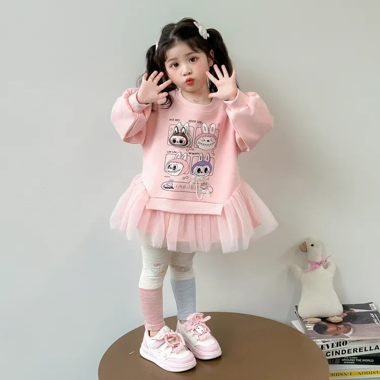 女童秋装套装2025新款4-6岁幼儿园潮款小童女宝春秋季洋气两件套