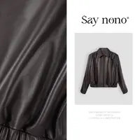 懒猫nono│Saynono 美式复古翻领百搭拉链设计绵羊皮朋友GB54291YY
