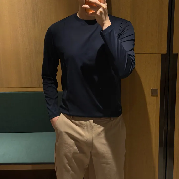 【诺可精选】“立体分区剪裁”美国匹马棉暖感平纹圆领T恤爵派尔CK772