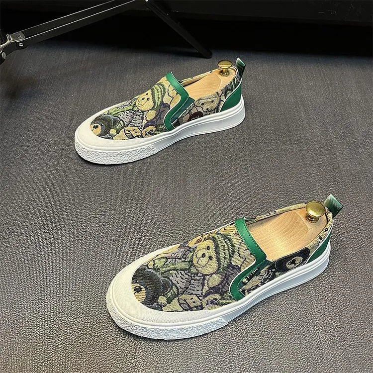 dqvo潮牌百搭印花老北京布鞋男夏季2025年新款潮流网红休闲帆布鞋