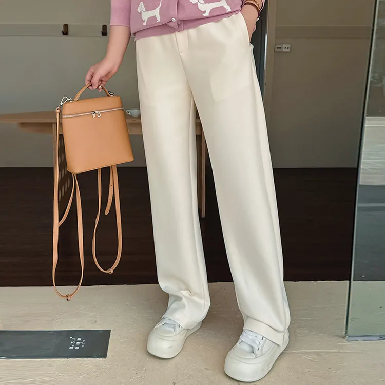 新款大码女装百搭休闲长款女高腰裤2025春季新款胖mm显瘦直筒裤