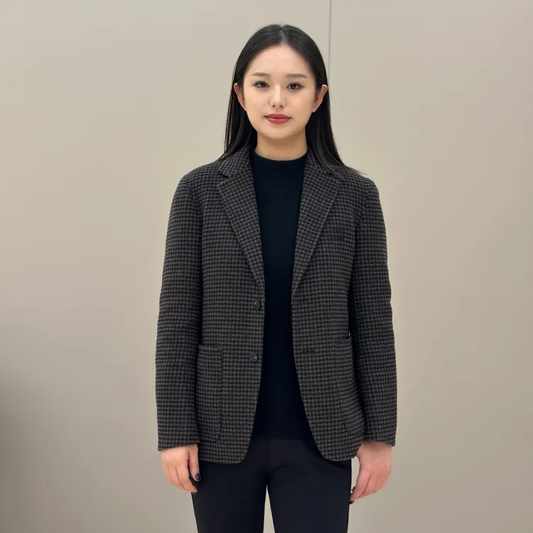 T&X/梯形男士千鸟格加厚保暖内胆可拆卸休闲时尚羊毛西装外套0017