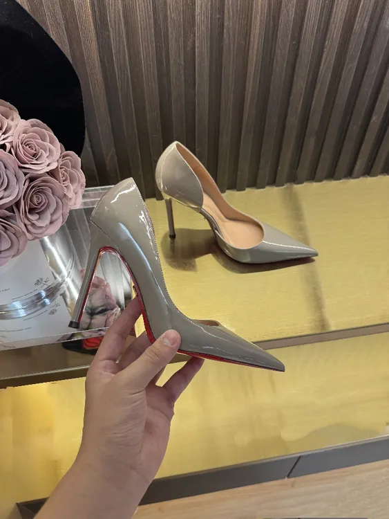 升级版红底高跟鞋女2025新款侧空细跟大象灰不累脚御姐性感气质