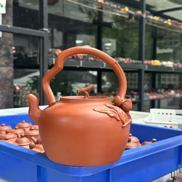 林于凯同款福桃提梁壶（容量：650毫升左右） 紫砂壶潮州手拉壶