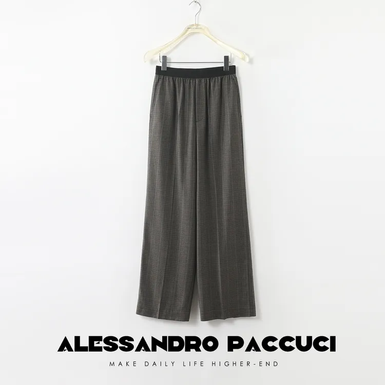 AP洛哥26707X舒适1OO绵羊毛松紧腰无束缚经典复古百搭休闲长裤