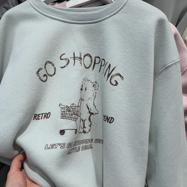 【加绒加厚】悠米推荐角度秋冬新款奥利绒圆领卫衣2123