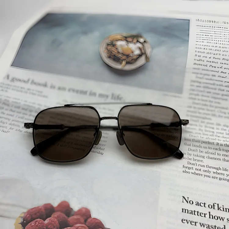 国潮小叶紫檀水晶石头镜茶色系男士男款复古