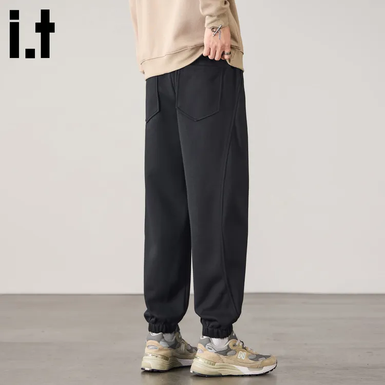 it: CHOCOOLATE黑色百搭束脚裤男士休闲长裤子冬季宽松运动裤卫裤