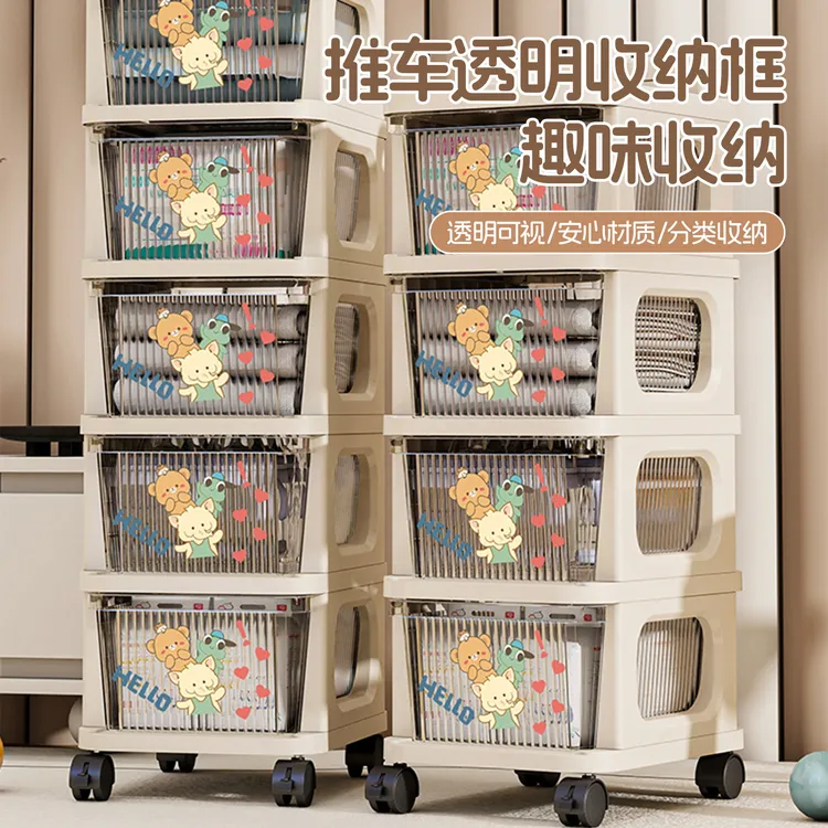 零食置物架落地可移动收纳架宿舍好物多层抽屉式小推车床边收纳柜