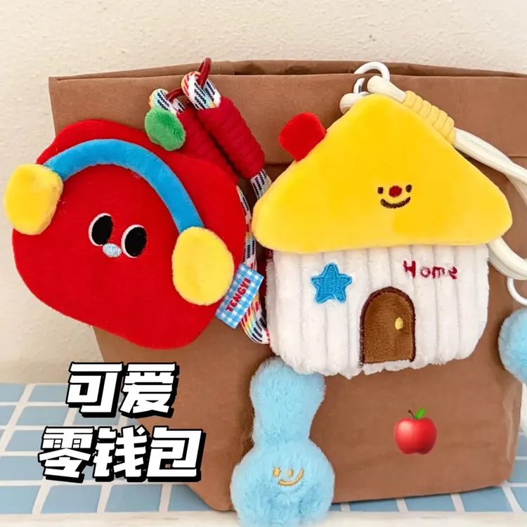 可爱公仔零钱包挂件少女背包装饰耳机包便携小饰品收纳包