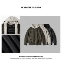 美式cleanfit廓形90白鸭绒飞行夹克羽绒服冬季可拆卸连帽工装外套