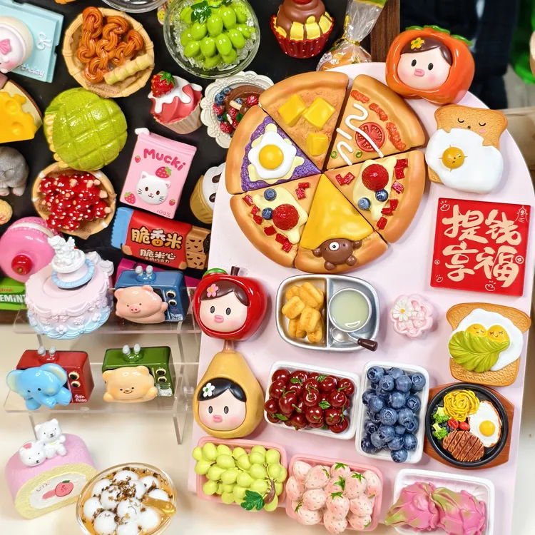 【直播拆】九宫格对碰许愿~ 可爱仿真食玩冰箱贴（手工制品默认微瑕）