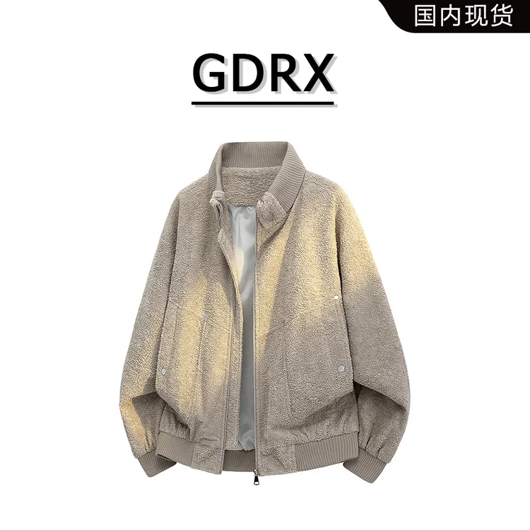 GDRX潮流立领夹克男士秋冬新款大码百搭高级感宽松休闲机能风外套