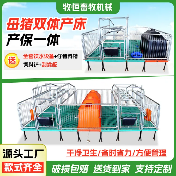双体母猪产床保育床冷热镀锌限位栏单体落地式产床固定栏养殖设备