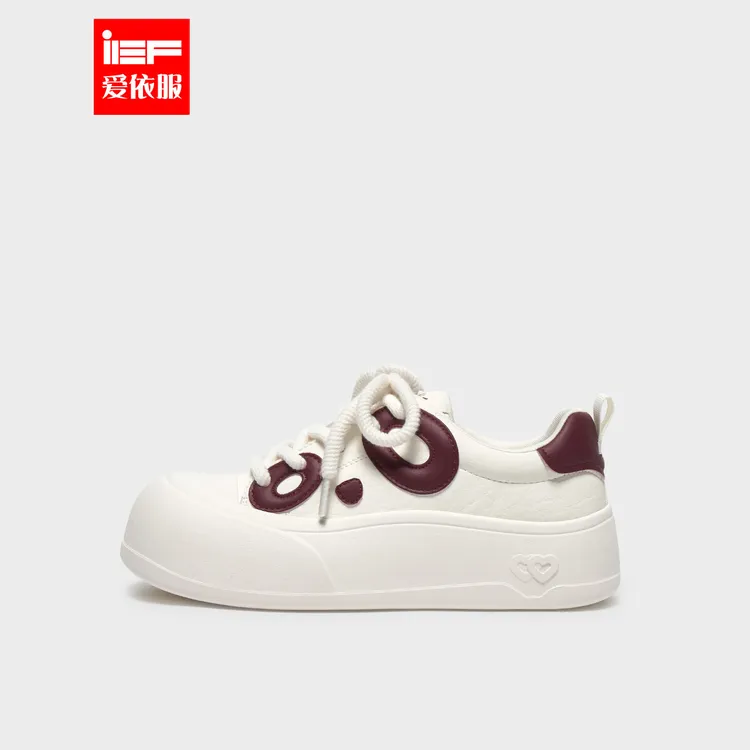 IEF/爱依服2025秋季新款韩版时尚小众设计感通勤百搭厚底小白鞋