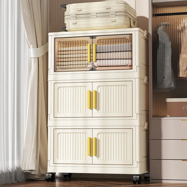 50-70衣服收纳柜储物柜衣柜折叠多层 客厅零食玩具收纳柜子置物柜