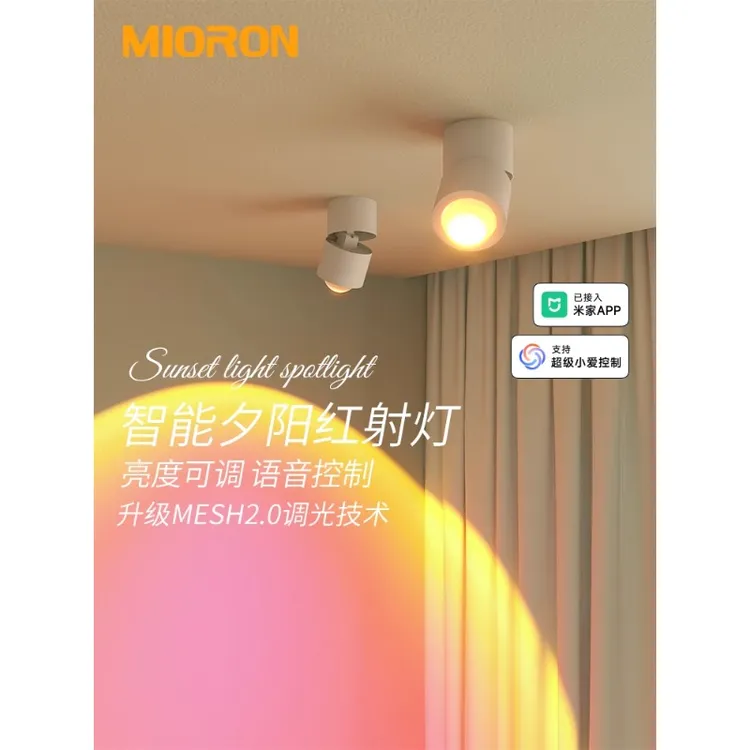 已接入米家-Mesh2.0明装玄关照画走廊过道灯洗墙夕阳红氛围日落灯