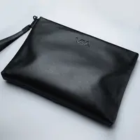 VBA PB888 ZKK植鞣绵羊皮男士手包高档真皮商务拉链钱包提包皮包