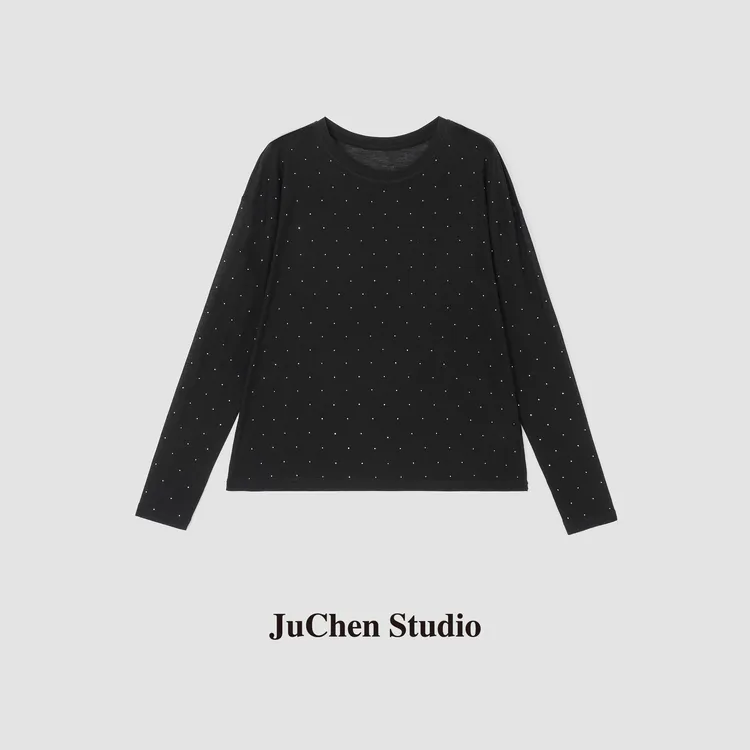 ”直至星辰“轻如毛羽亲肤星空亮片打底长袖T恤女FWSJ7931-65