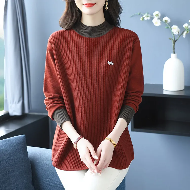 中长款针织打底衫女士遮屁股洋气上衣秋冬2025年新款春秋妈妈毛衣