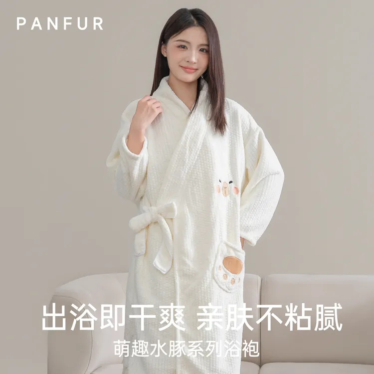 女款可穿式浴巾吸水速干柔软家用洗澡后舒适浴袍长款可裹加厚浴裙