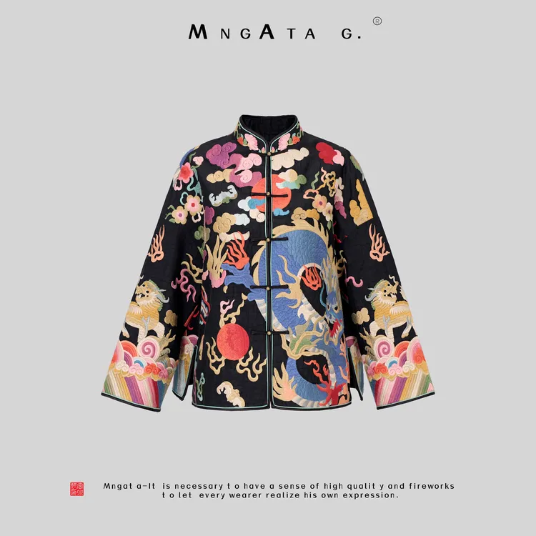 MNGATA G.宫小妍【苗绣双非遗·凤鸣朝阳】真丝秋冬中式外套5021030