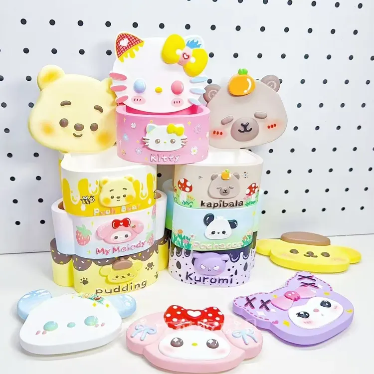 三丽鸥收纳盒香薰石膏娃娃白胚DIY涂鸦儿童涂色创意手工摆件批发