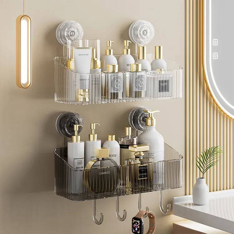 吸盘置物架化妆品卫生间浴室墙面免打孔壁挂式厨房墙上收纳架