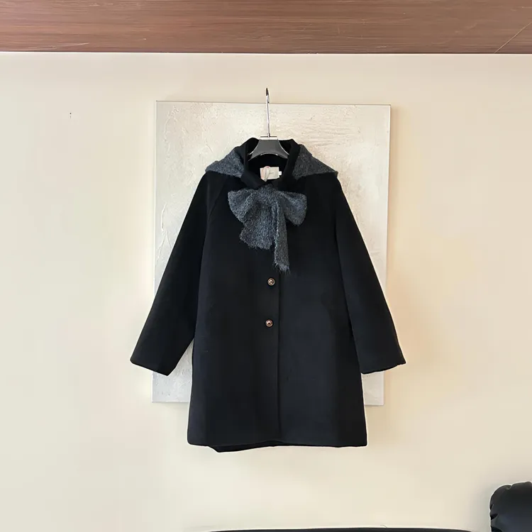 赵小小【保暖时髦双在线～】10270 中长款毛呢风衣高级感呢子外套女