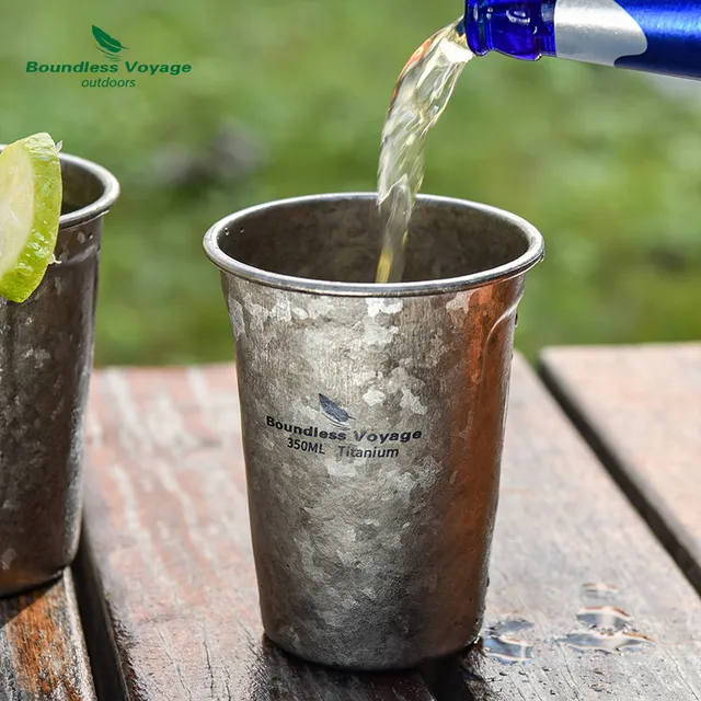 350ml钛饮料便携户外纯必单层结晶咖啡杯野营杯啤酒杯水杯唯露营