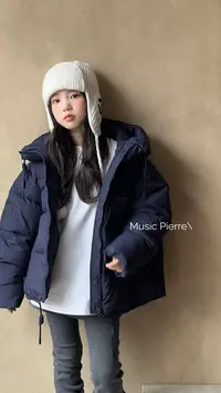 2025冬季新品女童装韩版宽松连帽90白鸭绒保暖外套羽绒服97119