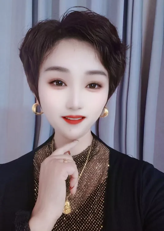 婉贵人轻薄透气自然逼真头皮手织真发女士贵气时尚羊毛卷发头套款