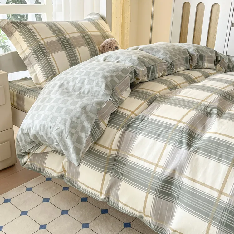 浪莎学生宿舍纯棉三件套100%全棉床单床笠被套被罩单人床上用品