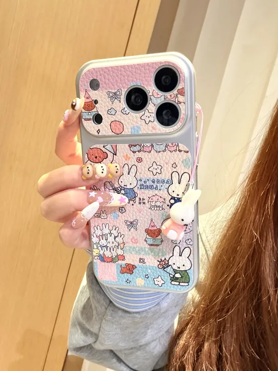 [大视窗皮纹]可爱米菲兔超薄PC壳可选磁吸适用苹果17/16/15保护壳