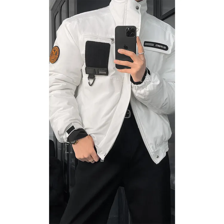 龙叨叨秋冬新款美式复古骑兵服廓形立领百搭棉服飞行员夹克外套