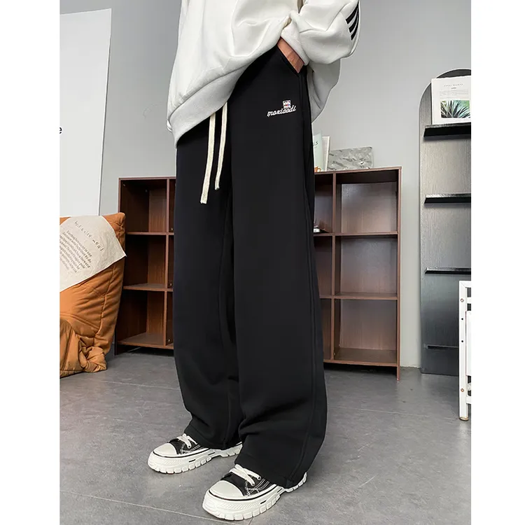秋冬季阔腿长裤松紧腰春夏休闲裤高街新款百搭时尚运动青少年长裤