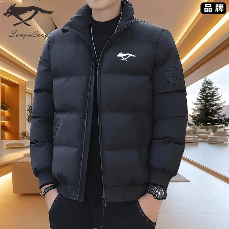 七匹断码狼冬季新款立领棉服男士户外防风保暖修身百搭棉衣外套男