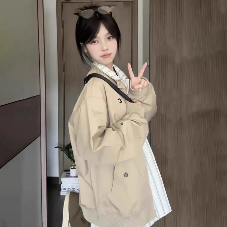 早秋春秋外套休闲百搭宽松韩版时尚潮流女装棒球服女2025年冬季英