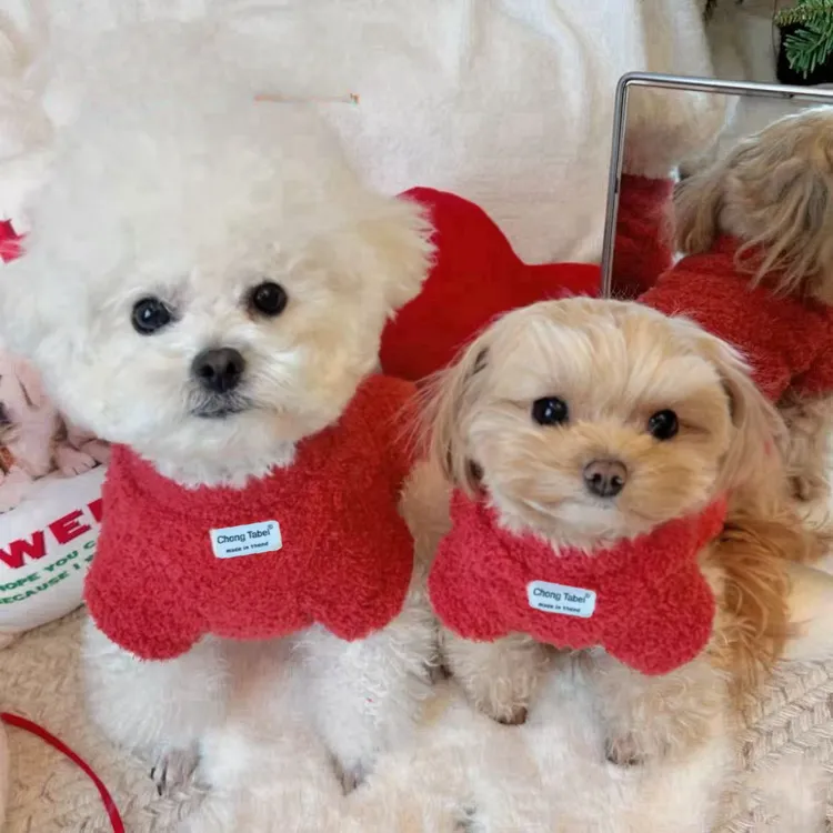 新年款宠物冬季衣服红红火火猫咪衣服双面加绒狗狗同款宠物衣服