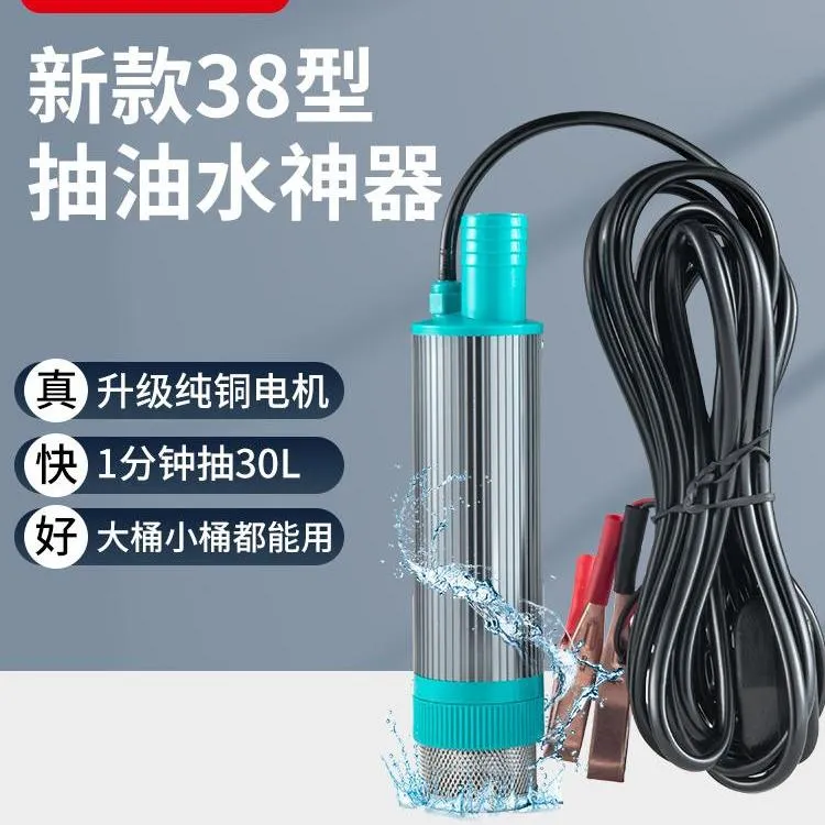 电动抽油泵12V24V加油神器柴油油抽子吸油泵油枪小型加油机抽水泵