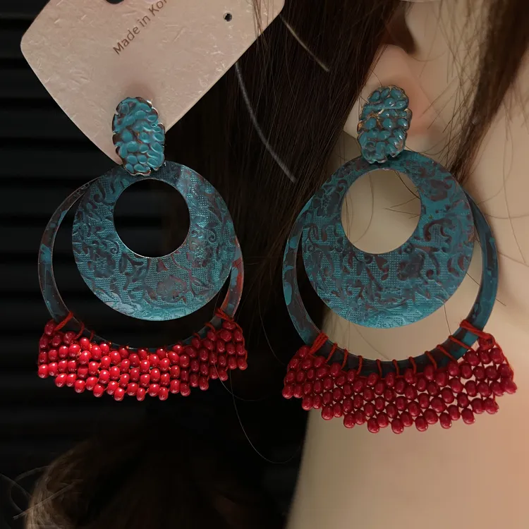 合金耳饰 金钻新娘高级感耳钉景泰蓝女国风新娘耳饰婚礼配饰新款