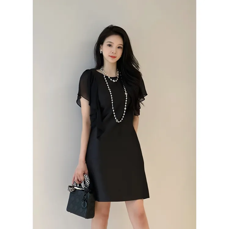  YUANBAO网纱荷叶边时尚法式名媛显瘦宽松气质千金贵气名媛风女装