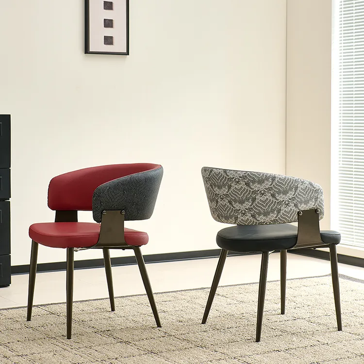 轻奢意式餐椅餐厅靠背椅家用餐椅酒店洽谈椅岛台餐椅舒适软包餐椅