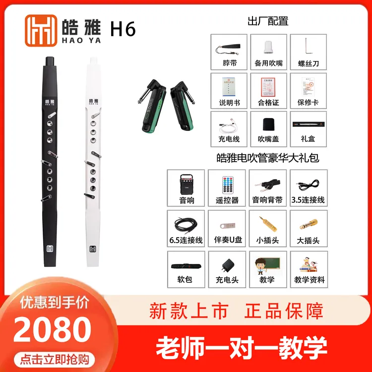 皓雅H6电吹管 适合零基础 中老年学习 一对一教学包教包会专业