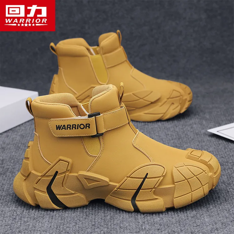 回力男鞋冬季新款防滑工装马丁靴运动休闲高帮男士百搭户外短靴棉