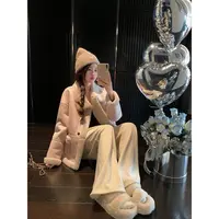 【刘噗噗】choose@原 毛毛一体 粉色毛感外套7566